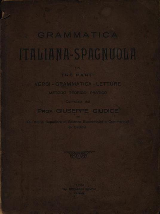 Grammatica Italiana-Spagnuola - Giuseppe Giudice - copertina