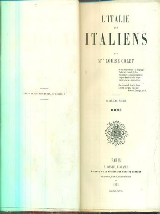 L' Italie des italiens quatrieme partie - Louise Colet - 4