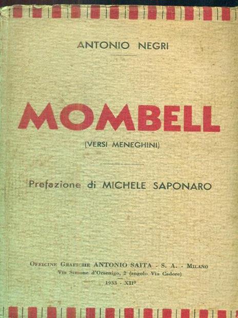 Mombell (versi meneghini) - Antonio Negri - 2