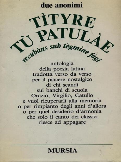 Tityre tu patulae - copertina