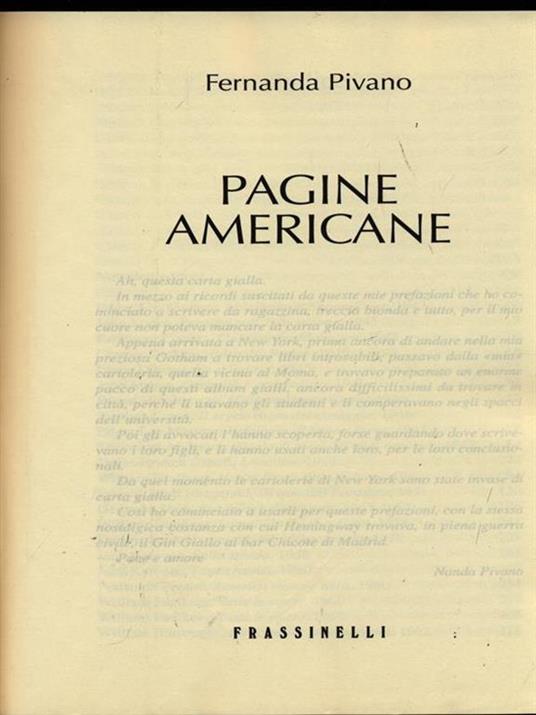 Pagine americane - Fernanda Pivano - 2