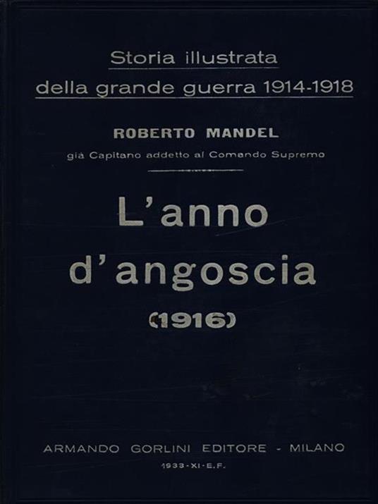 Storia popolare illustrata della grande guerra 1914-1918 vol. 3 - L'anno d'angoscia - Roberto Mandel - copertina