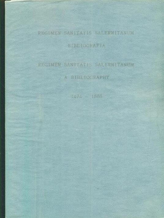 Regimen sanitatis salernitanum bibliografia - Antonio Gambacorta - copertina