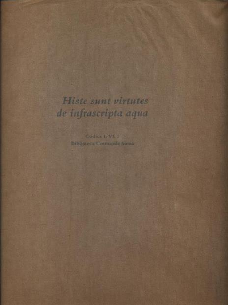 Histe sunt virtutes de infrascripta aqua Cosice L.VI.2 - Ristampa anastatica - 2