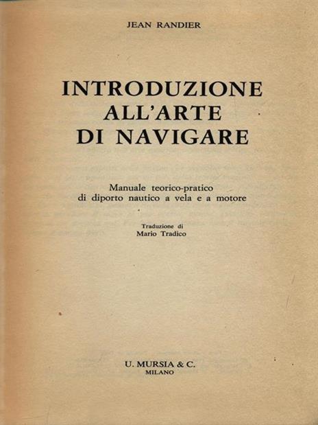 Introduzione all'arte di navigare - Jean Randier - copertina