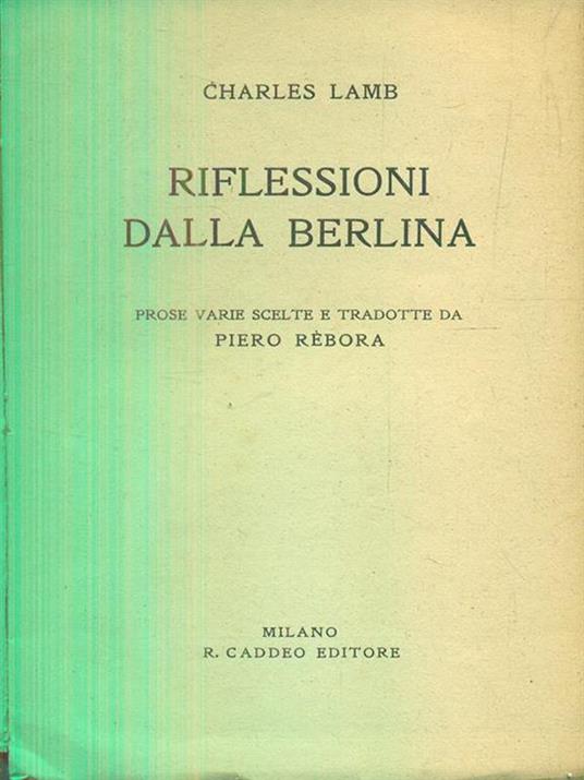 Riflessioni dalla berlina - Charles Lamb - 2