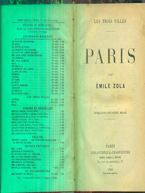 Paris - Émile Zola - copertina