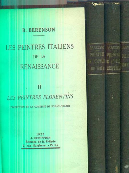 Les peintres italiens de la renaissance. 4 volumi - Bernard Berenson - copertina