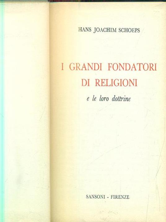 I grandi fondatori di religioni - copertina