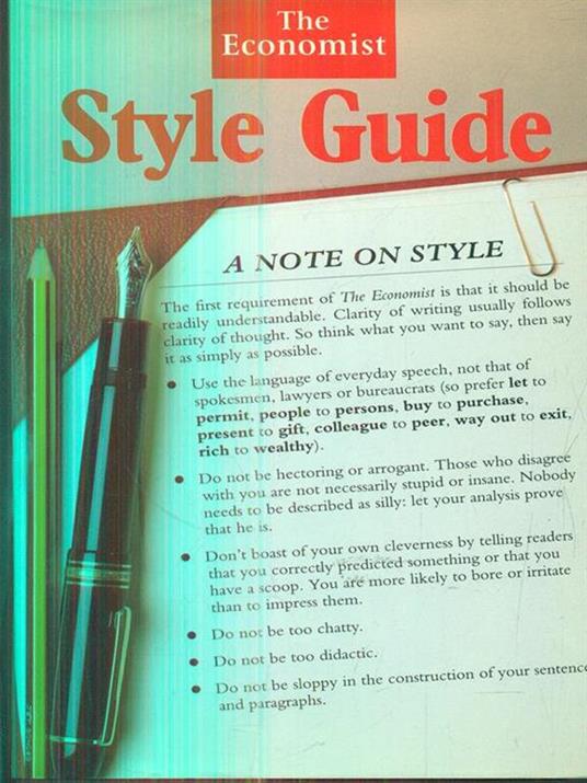 The Economist Style Guide - copertina