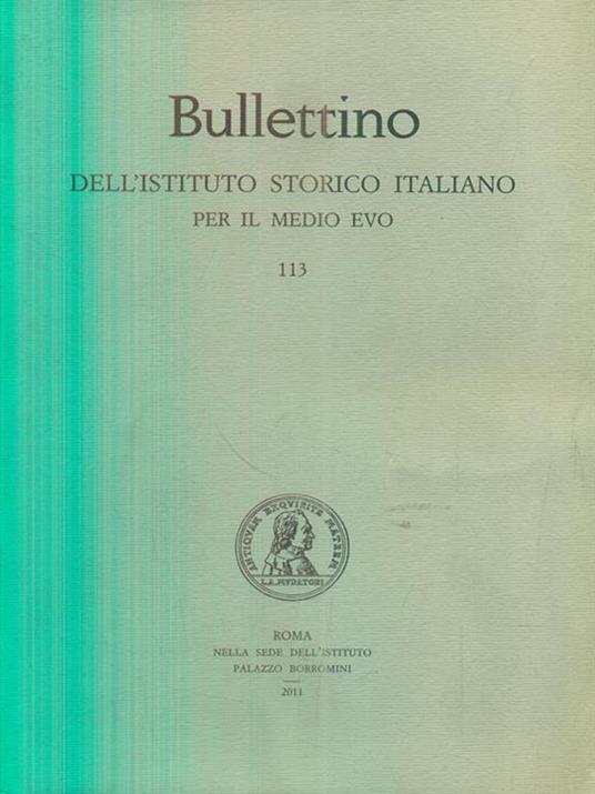 Bullettino dell'Istituto storico italiano per il medio evo 113 - copertina