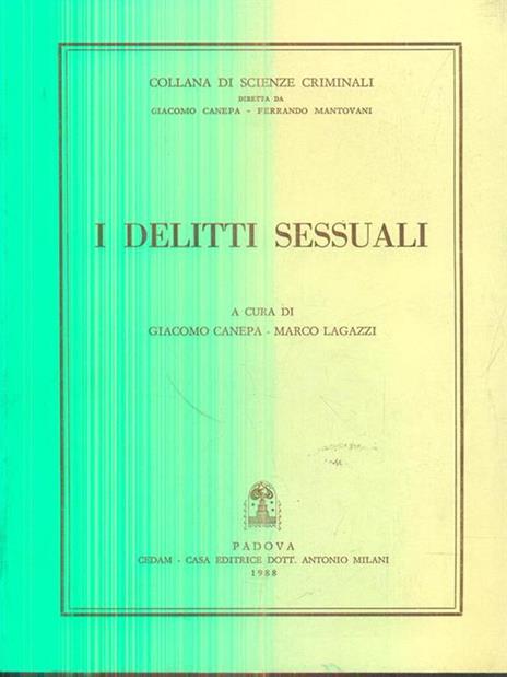 I delitti sessuali - F. Loddo Canepa - copertina