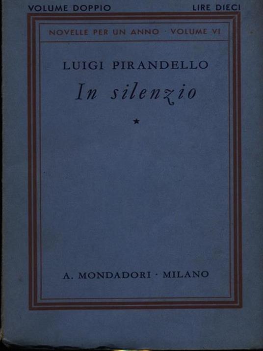 In silenzio - Luigi Pirandello - copertina