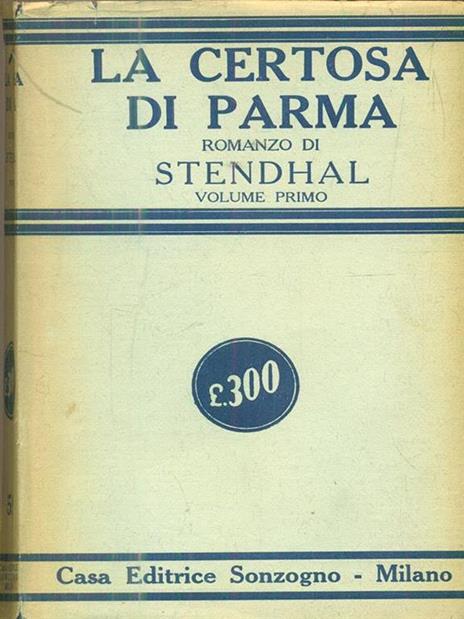 La certosa di Parma vol primo - Stendhal - copertina