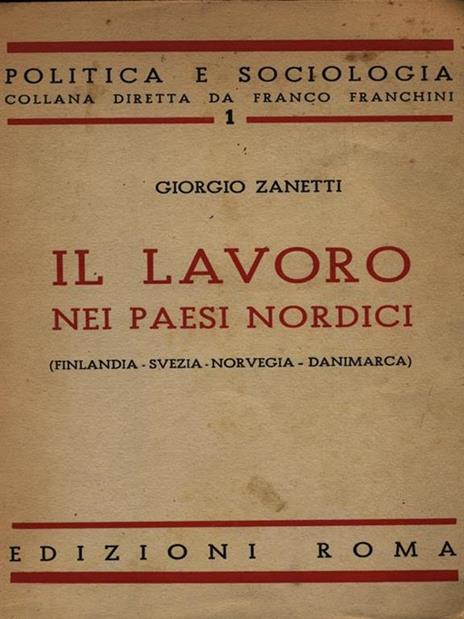 Il lavoro nei paesi nordici - Giuseppe Zanetti - copertina