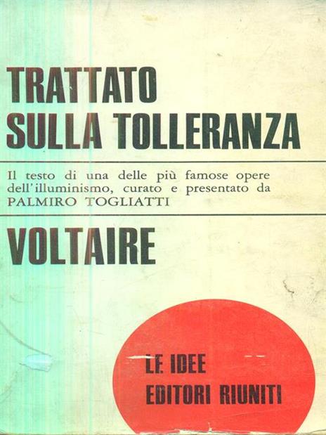 trattato sulla tolleranza - Voltaire - copertina