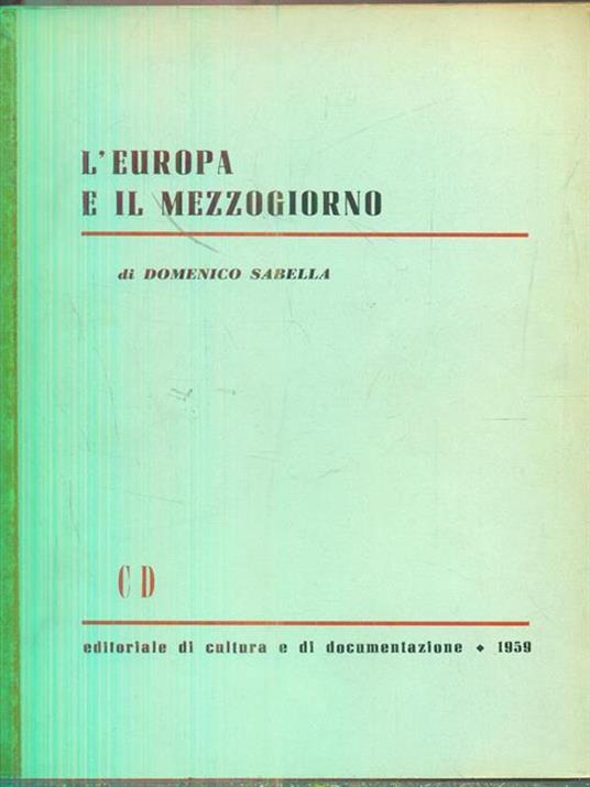 L' europa e il mezzogiorno - Domenico Sabella - copertina