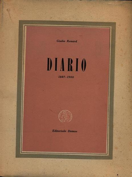 Diario parte prima: 1887-1900 - Jules Renard - copertina