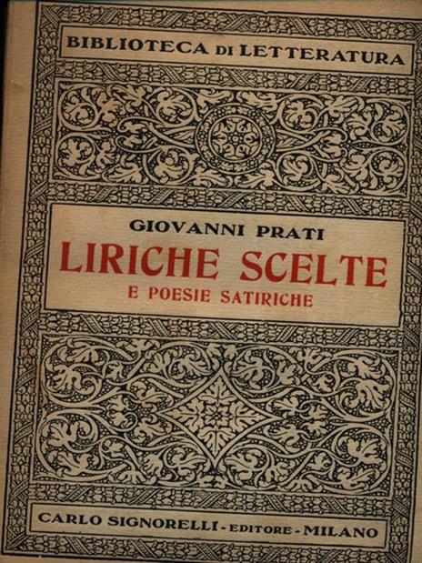 Liriche scelte e poesie satiriche - Giovanni Prati - 2