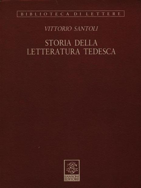 Storia della letteratura tedesca - Vittorio Santoli - copertina