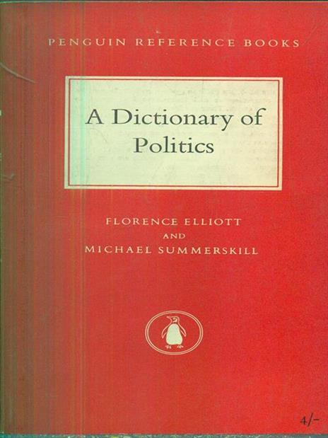 A dictionary of Politics - J. W. Elliott - copertina