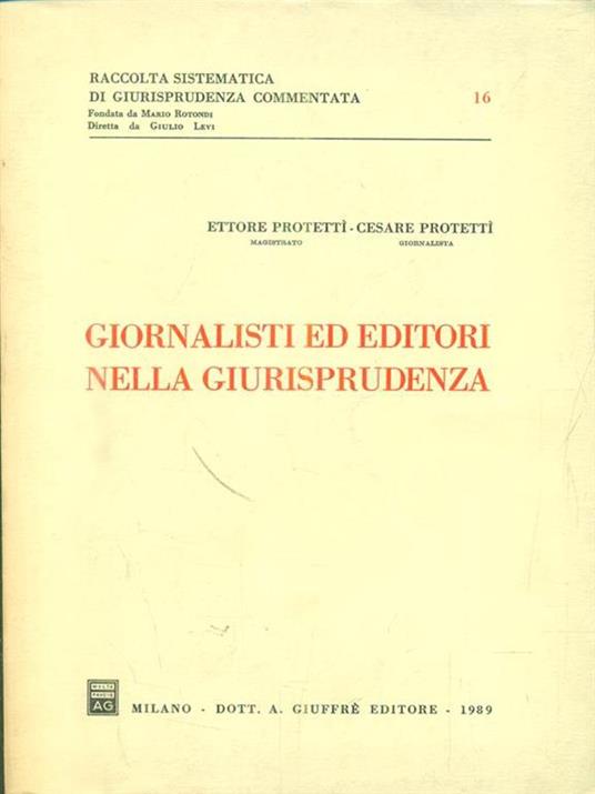 Giornalisti ed editori nella giurisprudenza - Cesare Protetti - copertina