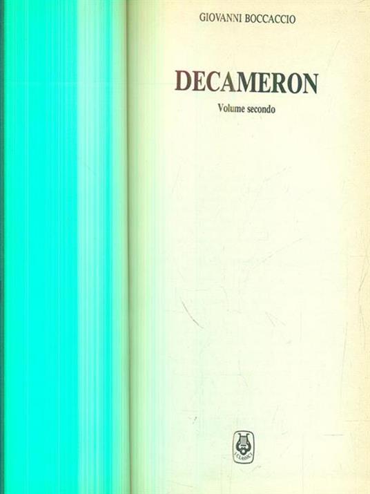 decameron vol II - Giovanni Boccaccio - copertina