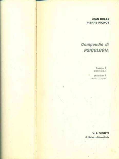 Compendio di psicologia - Jean Delay - copertina