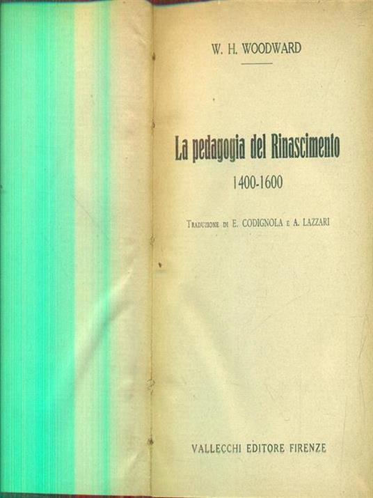 La pedagogia del rinascimento 1400-1600 - copertina