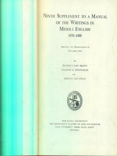 Ninth Supplement to a manual of the writings in middle english 1050-1400 - 4