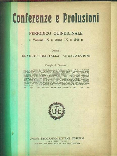 Conferenze e prolusioni volume IX. 1916 - copertina