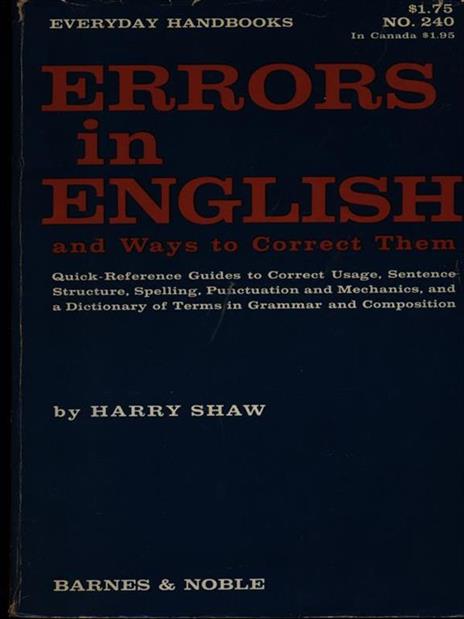 Errors in english - Harry Shaw - copertina