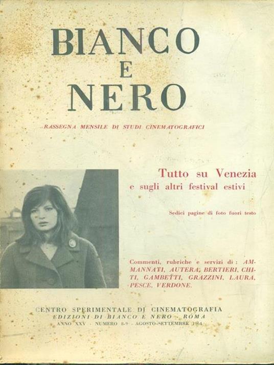 bianco e nero 8-9. agosto-settembre 1964 - copertina