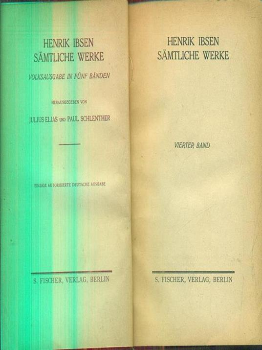 Samtliche Werke. vierter band - Henrik Ibsen - copertina
