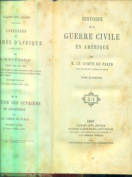 Histoire de la guerre civile en Amerique tome 4 - copertina