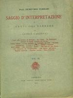 Saggio d'interpretazione vol III