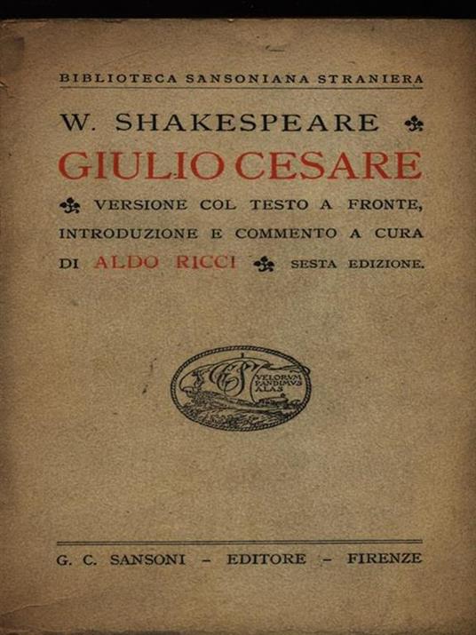 Giulio Cesare - William Shakespeare - copertina