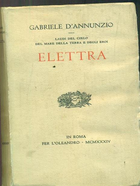 elettra - Gabriele D'Annunzio - copertina