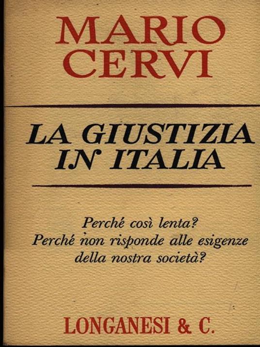 La giustizia in Italia - Mario Cervi - copertina