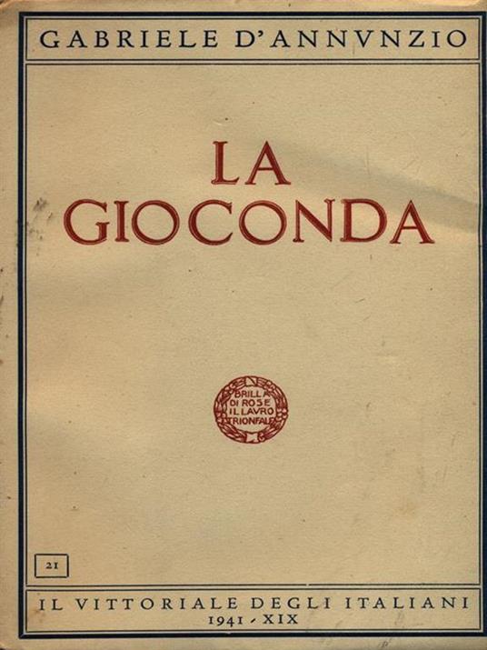 La gioconda - Gabriele D'Annunzio - copertina