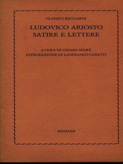 Satire e lettere - Ludovico Ariosto - copertina