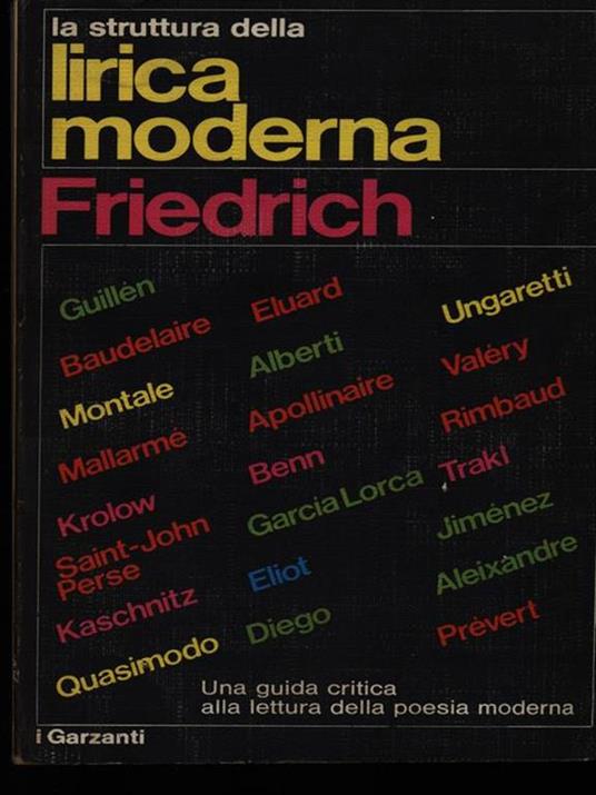 La struttura della lirica moderna - Hugo Friedrich - copertina