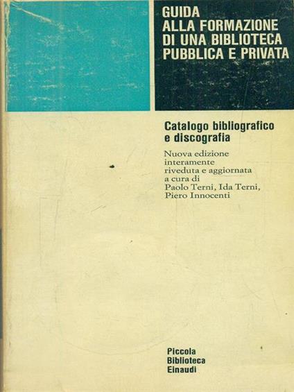 Guida alla formazione di una biblioteca pubblica e privata - copertina