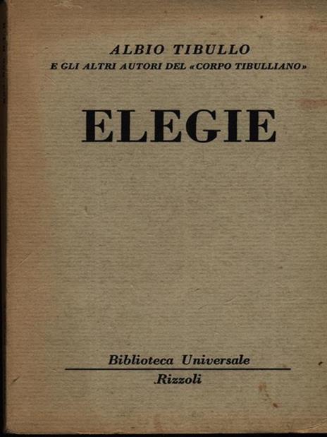 Elegie - Albio Tibullo - copertina