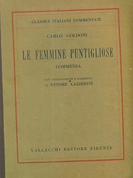 Le femmine puntigliose - Carlo Goldoni - copertina