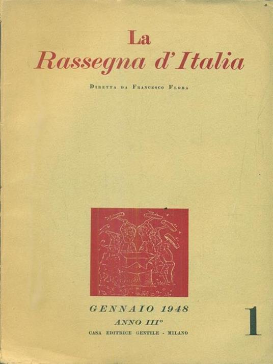 La rassegna d'Italia numero 1. gennaio 1948 - copertina