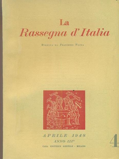 La rassegna d'Italia numero 4. aprile 1948 - copertina