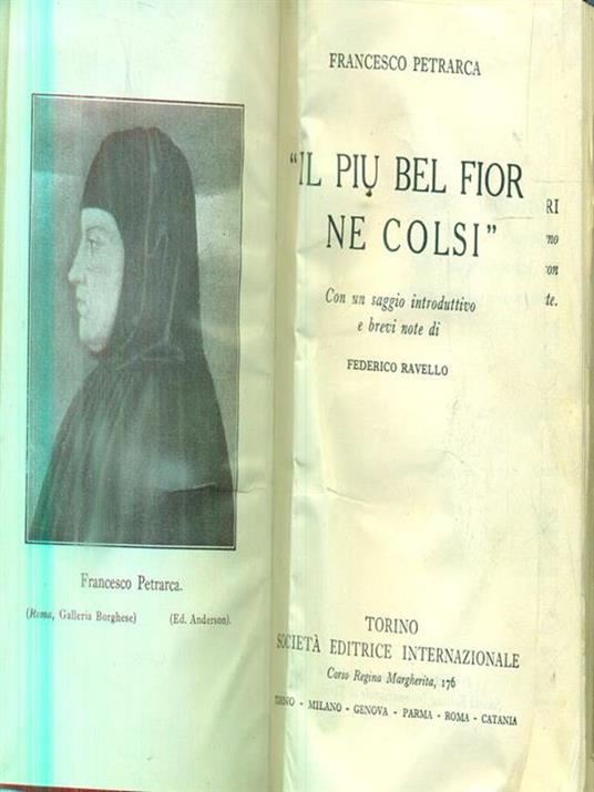 ll più bel fior ne colsi - Francesco Petrarca - copertina