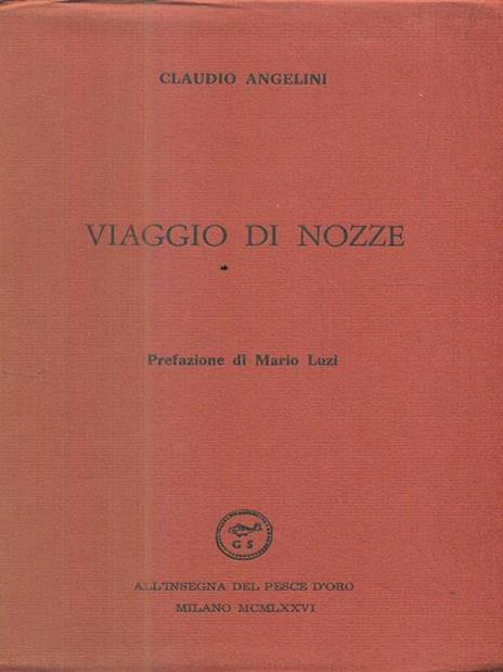 Viaggio di nozze - Claudio Angelini - copertina