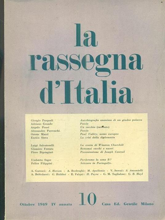 La rassegna d'Italia 10 / Ottobre 1949 - copertina